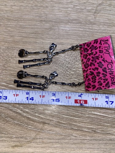 Betsey Johnson Fashion Skeleton Earrings - Picture 4 of 6