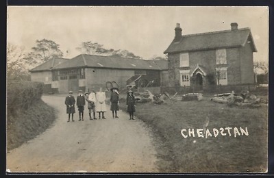 Chediston, Resident Buildings and small group of people, Ansichtskarte 