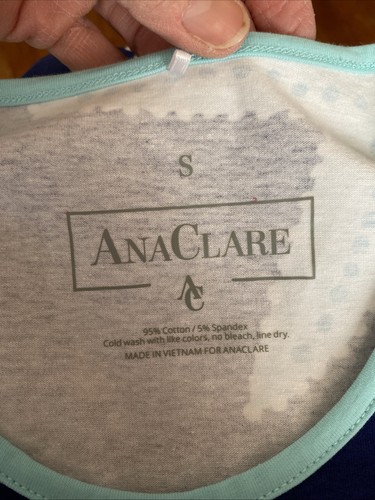 Ana Clare New Dress Sleeveless Blue aqua White Ruffle Hem Starfish S - Picture 5 of 5