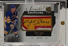 BRETT HULL 2012-13 Upper Deck The Cup Scripted Swatches Patch Autograph 30/35