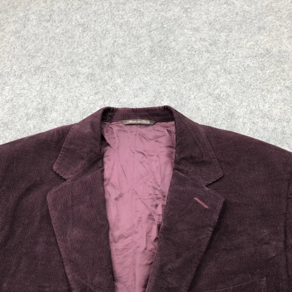 Blazer de pana Canali para hombre EUR 50R US 42 borgoña dos botones Italia abrigo deportivo Foto 4 de 4