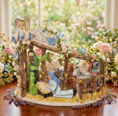Blue Sky Clayworks 2009 Heather Goldminc O Holy Night Bethlehem Tea Light Holder