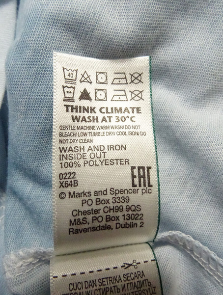 M&S Collection Relaxed T-Shirt Top Size 10 Also 12 Blue Tie Dye Print: 40" Bust image 7