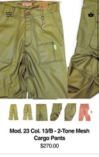 HOMME BOY CO. Mod. 23 Col. 13/B - 2-Tone Mesh Cargo Pants Size XL MADE IN USA