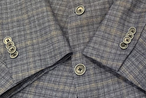 Peter Millar Wool Blue Windowpane Plaid Blazer Sport Coat Suit Jacket Mens 58R - Picture 19 of 19