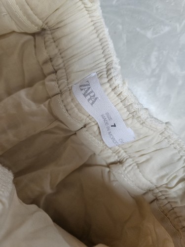 ZARA NWT Girls Ribbed Fringe Shorts Ecru SIZE 7 - Picture 5 of 8
