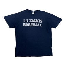 Vintage UC Davis Aggies Shirt Mens Large Navy Blue NCAA Baseball Russell