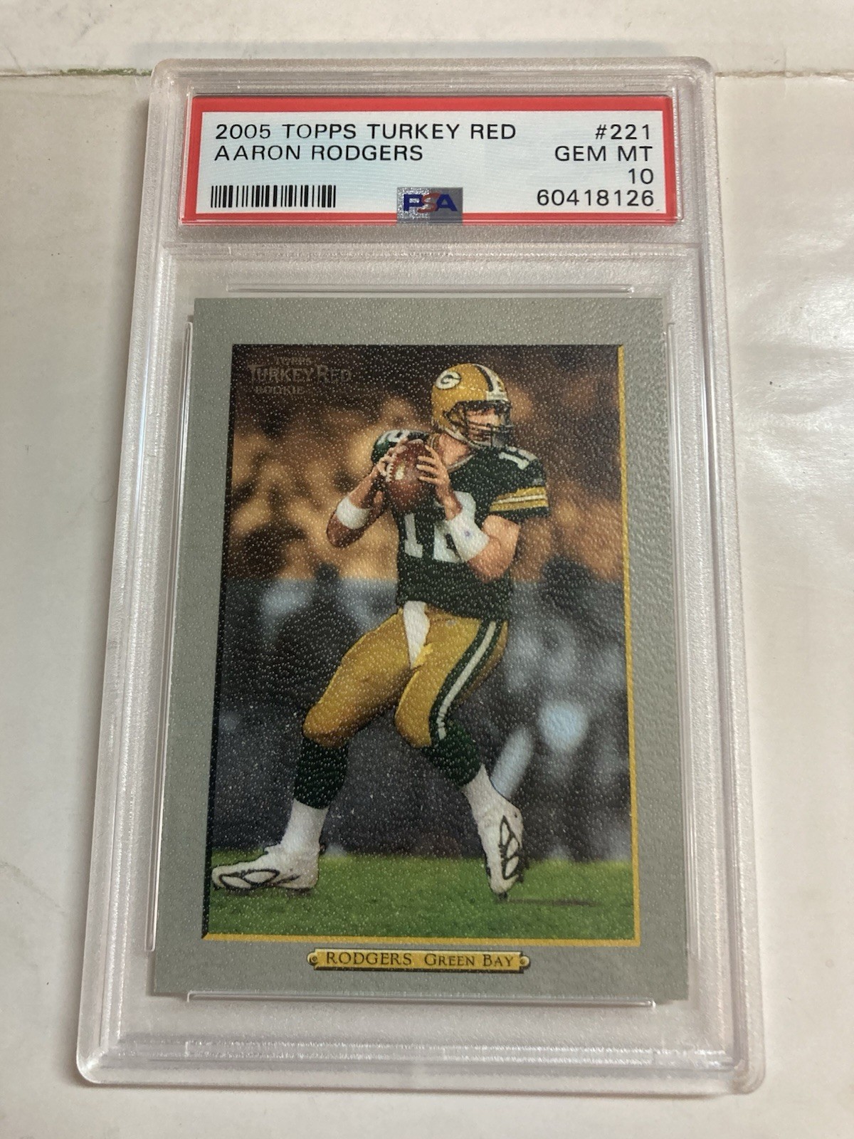 Psa 10 2005 Topps turkey red Aaron Rodgers RC rookie Gem Mint #221 *JJSTOYZ*