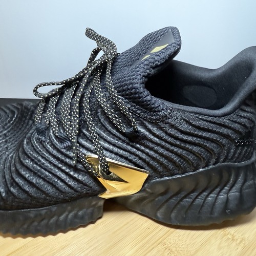 Adidas Alphabounce Black Gold Metallic Forgedmesh Running Shoes Men's Size 12 - Picture 10 of 11