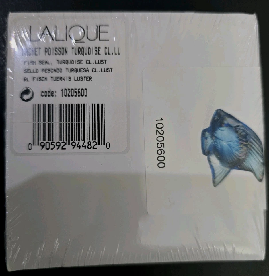New Boxed Sealed Lalique Poisson Turquoise Crystal - Image 4 of 4