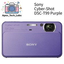 Sony Cyber Shot DSC-T99 CCD Digital Camera 14.1MP 4x Optical Zoom Purple -Tested