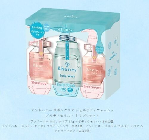 &honey Savon Clear Gel Body Wash Melty Moist Triple Set Shampoo Treatment Japan - 第 1/2 張圖片