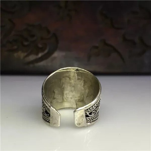 Adjustable Tibetan Silver Filigree Lucky Flower Ring - Picture 3 of 5