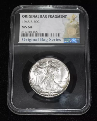 1945-S NGC MS64 Original Bag Fragment Walking Liberty Half Dollar