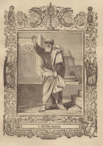 ST SECUNDUS, MARTYR 170x267mm Antiq 19th Cent. ENGRAVING FROM BOOK - Picture 2 of 3