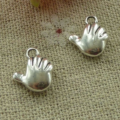 Envío Gratis 140 piezas Dijes de Mano Plata Tibetana 13x11mm L-3359 - Imagen 2 de 4