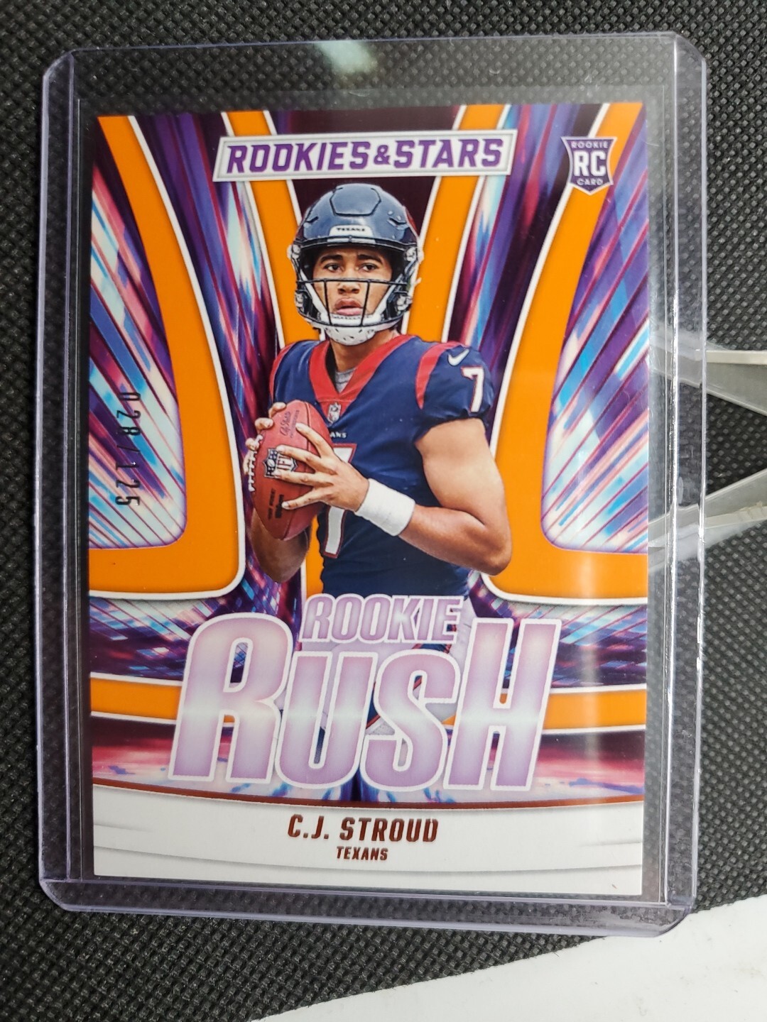 C.J. Stroud #028/125 Rookie 2023 Panini Rookies & Stars Rookie Rush Orange #RR-4
