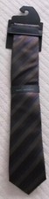 MARC ANTHONY BROWN STRIPED TIE - 100 SILK - NEW WITH TAG