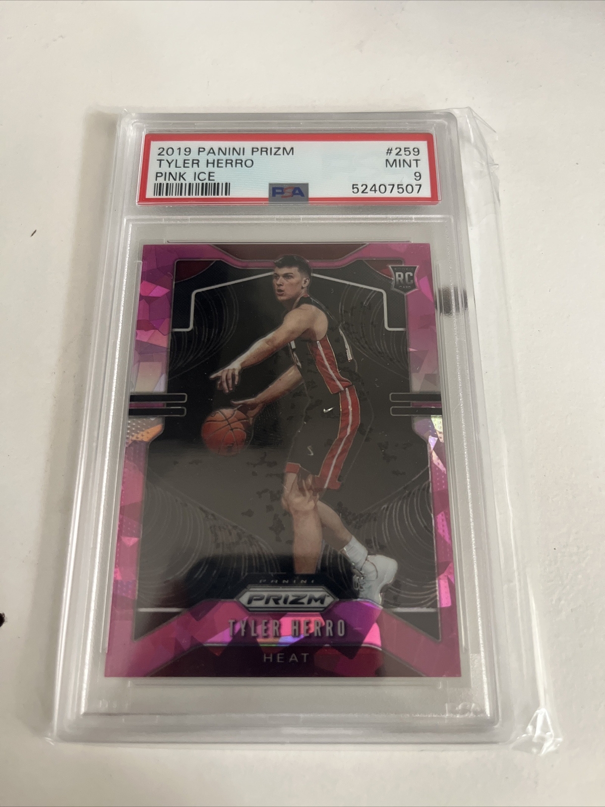 2019-20 Panini Prizm Pink Ice Tyler Herro #259 PSA 9 MINT Rookie RC