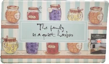 Anti-Fatigue PVC Floor Mat (18"x30") MASON JARS,THE FAMILY IS A QUIET HARBOR, AK