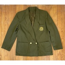 Vintage Olive Green Wool Blazer Womens Size Medium/Large 80s Soft Wool Jacket