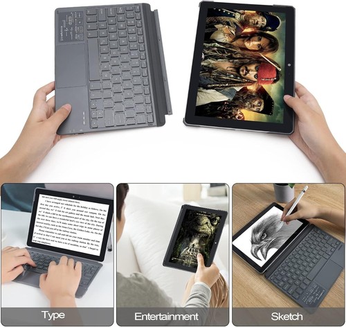 Keyboard Case for Surface Go - Ultra-Slim Portable Wireless Keyboard with Touchp - Afbeelding 5 van 7