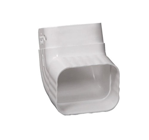 AMERIMAX Traditional Vinyl 5.5 in White Front Elbow for 4x3 Rain Downspout M0727 - Picture 2 of 16