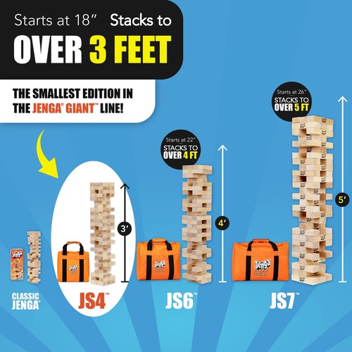 Jenga Giant - Hardwood Blocks - Stacks to Over 3 feet - Officially Licensed - - Picture 3 of 6