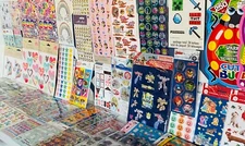 33 Pk, New Full Colorful Vibrant Sticker Sheets, Fun Shapes Characters Themes +