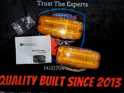 New Pair(2) Federal Signal FR7-A 7''x3'' Amber Super Led Warning Lights 