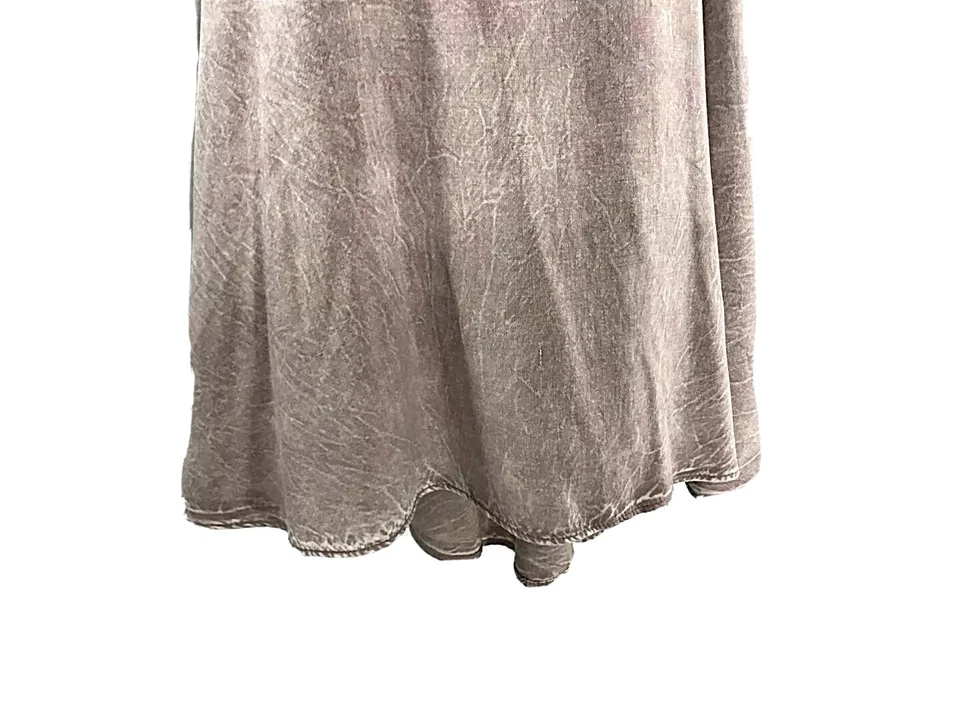 Top bohemio Basil Lola púrpura línea A estilo túnica sin mangas con ribete de ganchillo talla S Foto 4 de 4