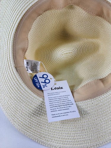 Panamastrohhüte breite Krempe Sommer Strand Sonnenhut für Damen Fedora Cap UPF50+ - Bild 5 von 6