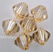 6 5mm Swarovski 5301 Bicones-Crystal Golden Shadow(Please read item description)