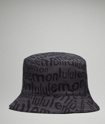 Lululemon Fall Bucket Both Ways Hat Wordmark Grey Black M/L  display picture 1