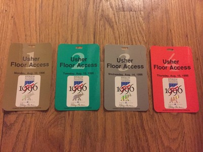 1996 Republican National Convention Usher Floor Credential Set Senator Bob Dole