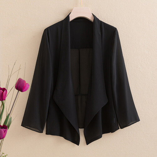 Ladies Casual Chiffon Cardigan Shrug Top Jacket Open Front Bolero Cover Up Party - Picture 19 of 22