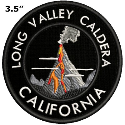 Long Valley Caldera CA Patch Embroidered Iron-On Applique Nature Badge Souvenir