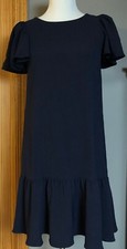 DKNY Ruffles Mini Dress Women’s Sz 2 Navy Flutter Sleeves Nautical Coastal Party