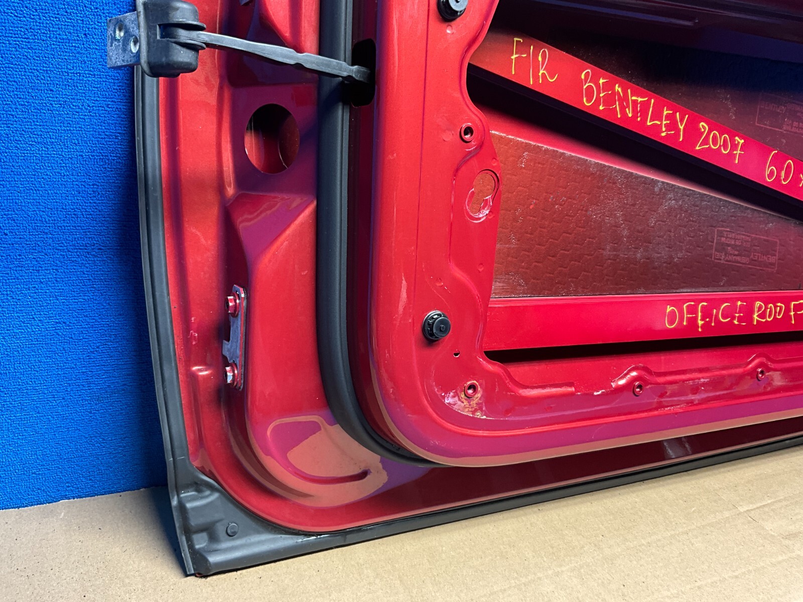 2003-2009 BENTLEY CONTINENTAL GTC FRONT RIGHT PASSENGER SIDE DOOR SHELL RED OEM