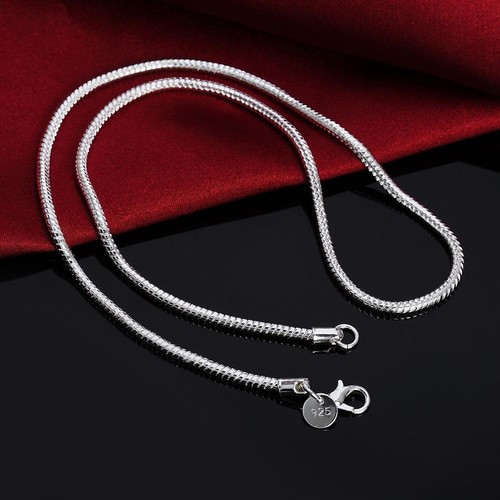Heißer Verkauf 20-60cm 925 Sterling Silber 3mm Schlangenkette Halskette Armband für Frau - Bild 10 von 24