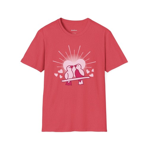 Bird Heart Valentine's Day T-Shirt, Love Bird Tee, Sweet Graphic Tshirt, Couples - 第 42/65 張圖片
