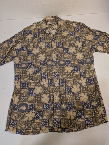 Campia Moda Button Down Shirt Floral Tropical Rayon Short Sleeve Mens Large - 第 1/7 張圖片