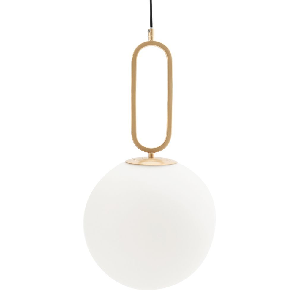 Золотая подвеска-глобус VidaLite Frosted Globe: Современная регулируемая высота, металлический абажур,