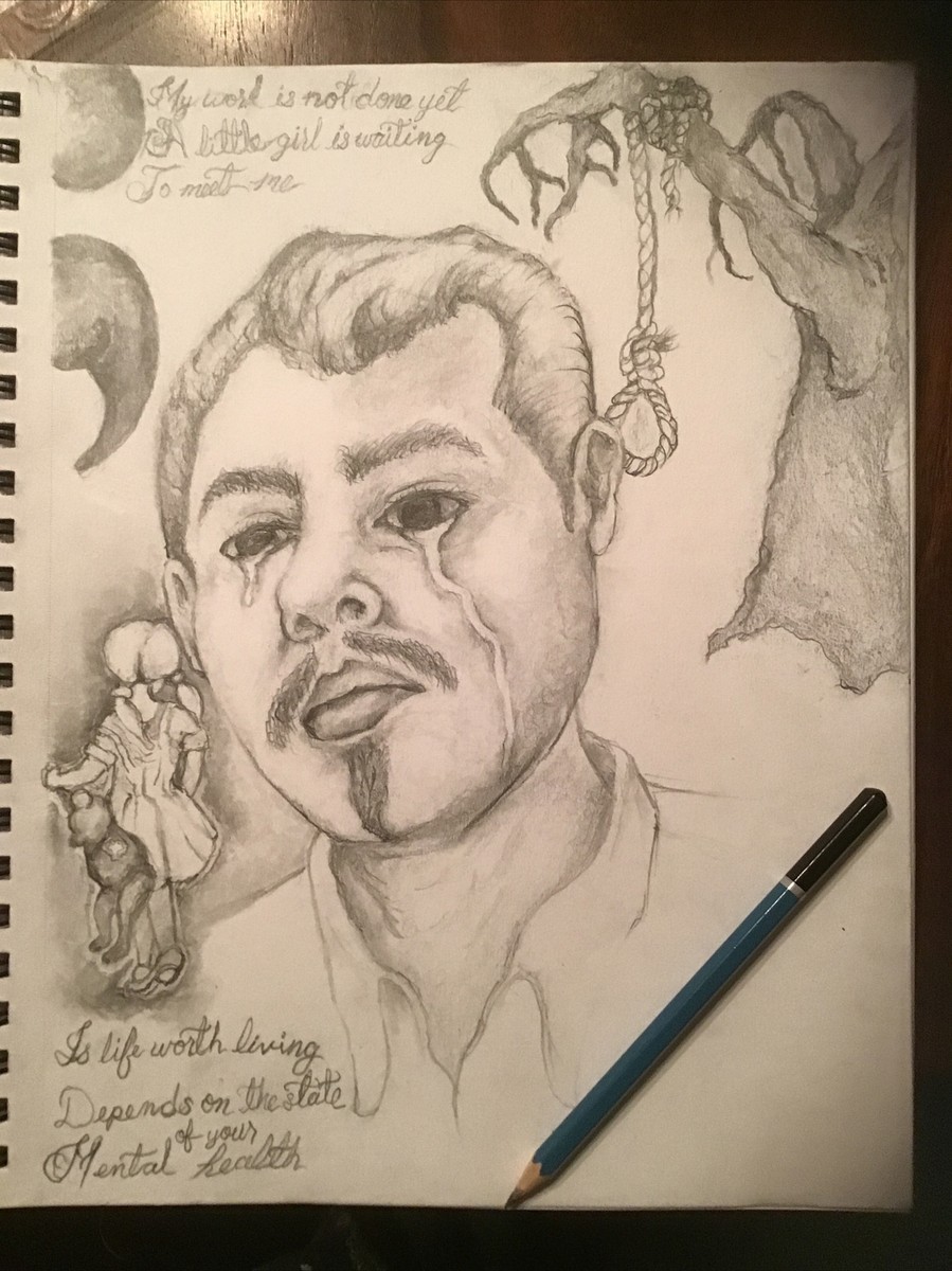 Handwritten illustration Suicide 原画 drawing Suicide,Mentalhealth Awareness | eBay