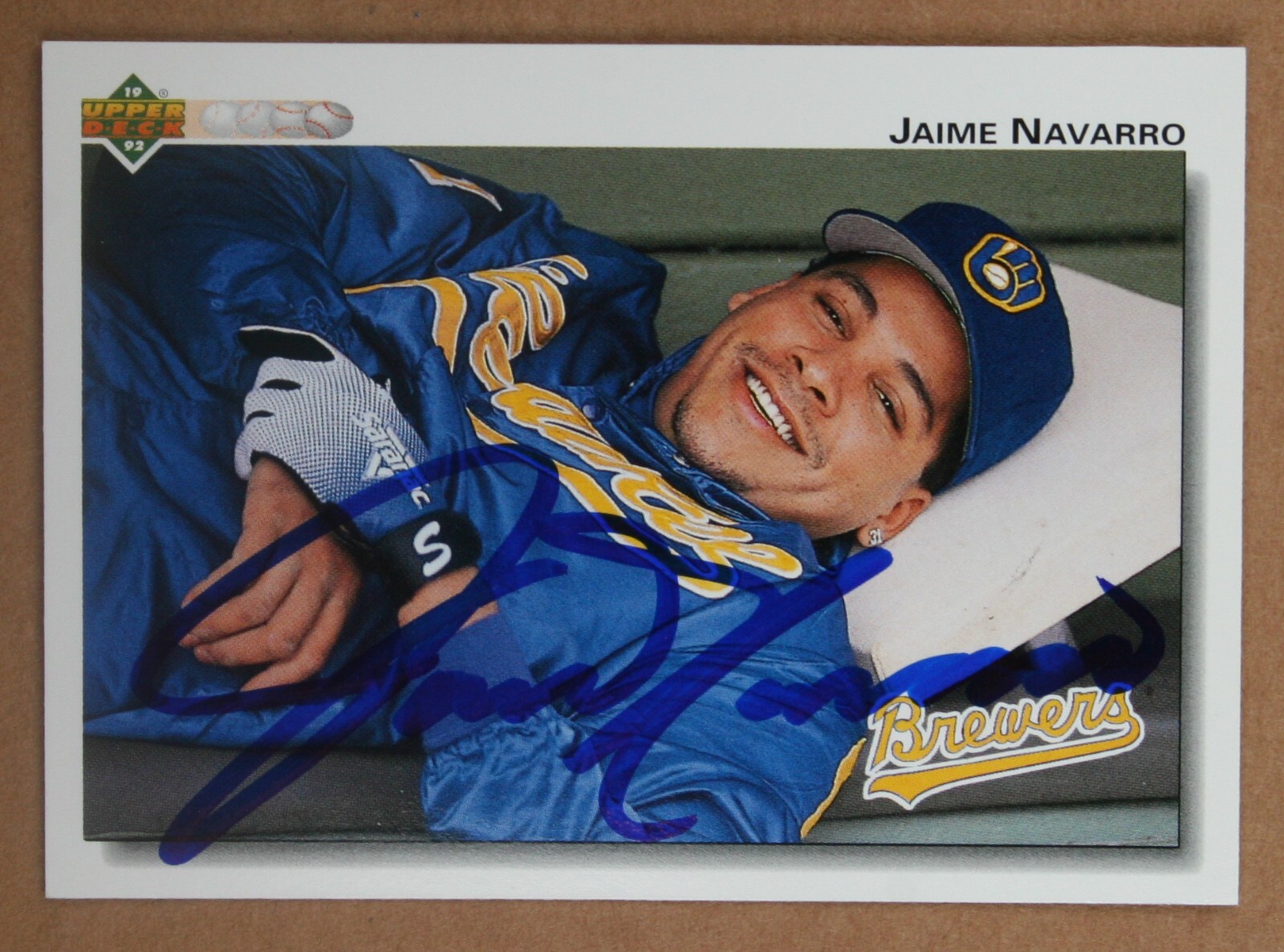 AUTOGRAPHED - Jaime Navarro Upper Deck #633 Milwaukee Brewers 1992
