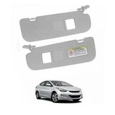 RH+LH Driver+Passenger Sun Visor Grey With Mirror For Hyundai Elantra MD 2011-16