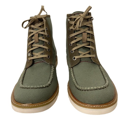 Wolverine Boots 1883 Page 6” Khaki Canvas Boots UK 6 EU 40 Moc Toe Green BNIB - Picture 3 of 8