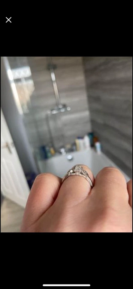 Palladium diamond  engagement ring size n - Image 3 of 4