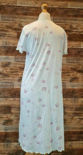 Damart White & Pink Patterned Short Sleeve Maxi Nightdress Size Medium - Picture 4 of 11