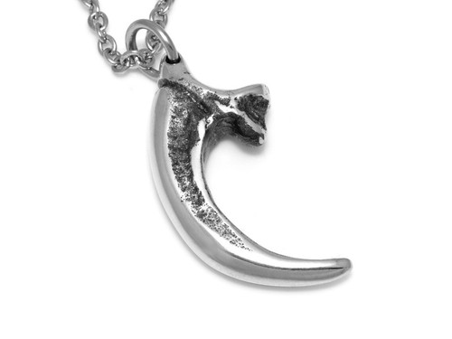 Bald Eagle Talon Charm Necklace, Metal Bird Claw Pendant Jewelry Handmade Pewter - Picture 4 of 5